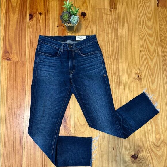 Imogene+Willie Virginia Dark Wash Raw Hem Straight Leg Jeans Women’s Size: 25 - Picture 1 of 12